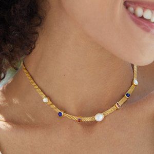 NEW 18K gold plated sterling silver chain necklace, elegant,luxurious, stylish